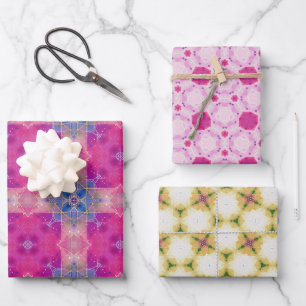 Stilvolle rosa geometrische Formen. Abstrakt Geschenkpapier Set
