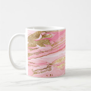 Stilvolle rosa Gold abstrakt Marmor Flüssiglack Kaffeetasse