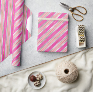 Stilvolle rosa, goldene und silberne Folien-Weihna Geschenkpapier