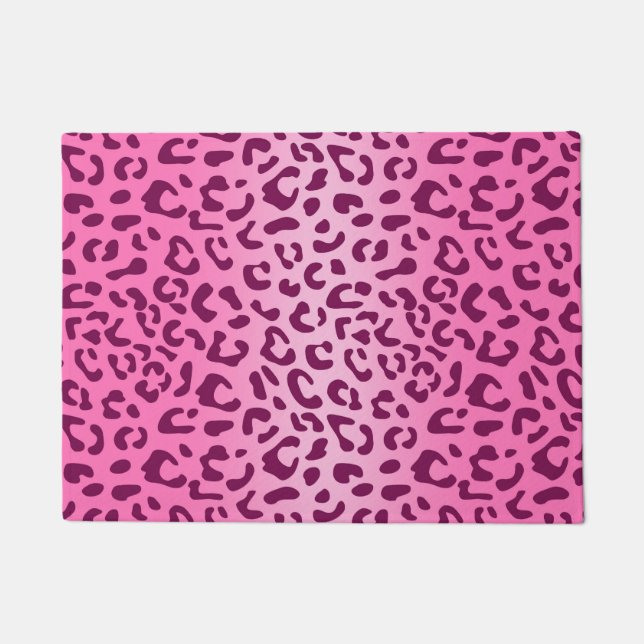 Stilvolle Rosa Leopard Print Fußmatte (Vorderseite)