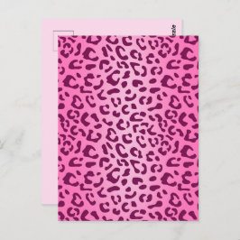 Stilvolle Rosa Leopard Print Postkarte