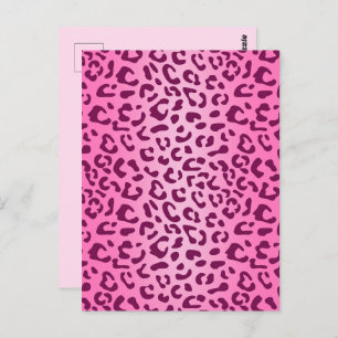Stilvolle Rosa Leopard Print Postkarte