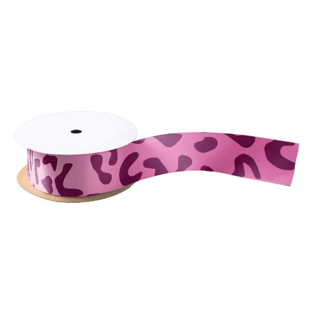 Stilvolle Rosa Leopard Print Satinband (Spule)