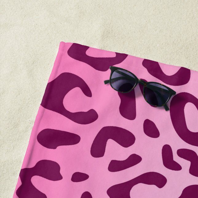 Stilvolle Rosa Leopard Print Strandtuch (Beispiel)
