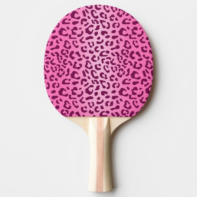 Stilvolle Rosa Leopard Print Tischtennis Schläger (Vorderseite)