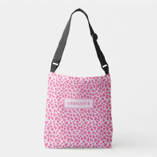 Stilvolle Rosa Leopard Print Tragetaschen Mit Langen Trägern