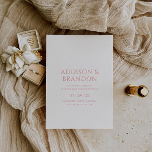 Stilvolle rosa Moderne Hochzeit Save The Date