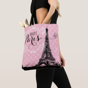 Stilvolle Rosa Paris Eiffel Tower Monogram Name