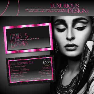 Stilvolle Rosa Rahmen Schwarz Farbton mit Logo Visitenkarte