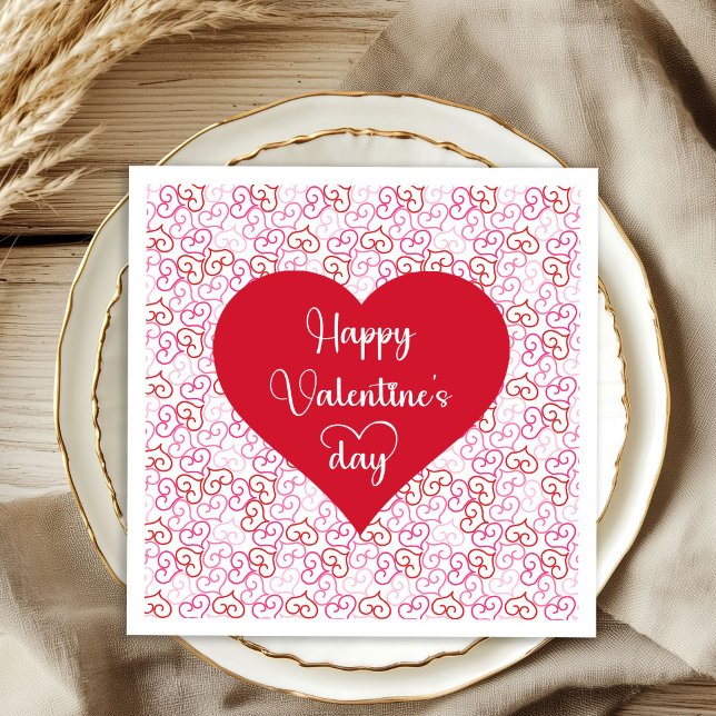 Stilvolle rosa rote Herzen Valentinstag Servietten (Stylish Pink Red Hearts Valentine Napkins)