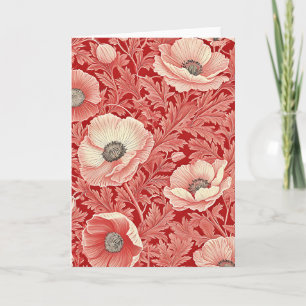 Stilvolle Rosa Rote Poppies Kunst und Kultur Karte