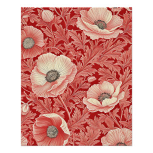 Stilvolle Rosa Rote Poppies Kunst und Kultur Poster