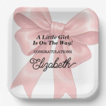 Stilvolle rosa Schleife Mädchen Baby Shower