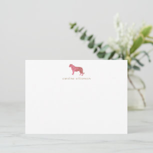 Stilvolle rosa Tiger einfache personalisierte Korr Mitteilungskarte