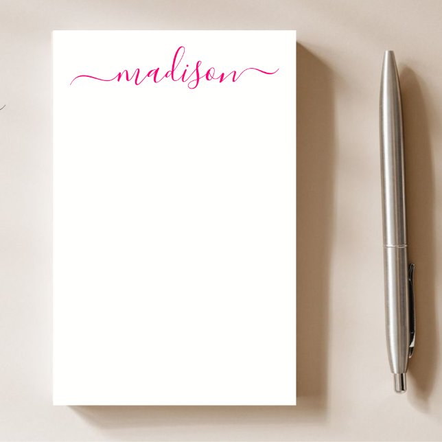 Stilvolle rosa Typografie Script Name des Lehrers Post-it Klebezettel (Von Creator hochgeladen)