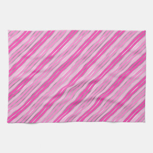 Stilvolle rosa und silberne Folien-Weihnachtsstrei Geschirrtuch