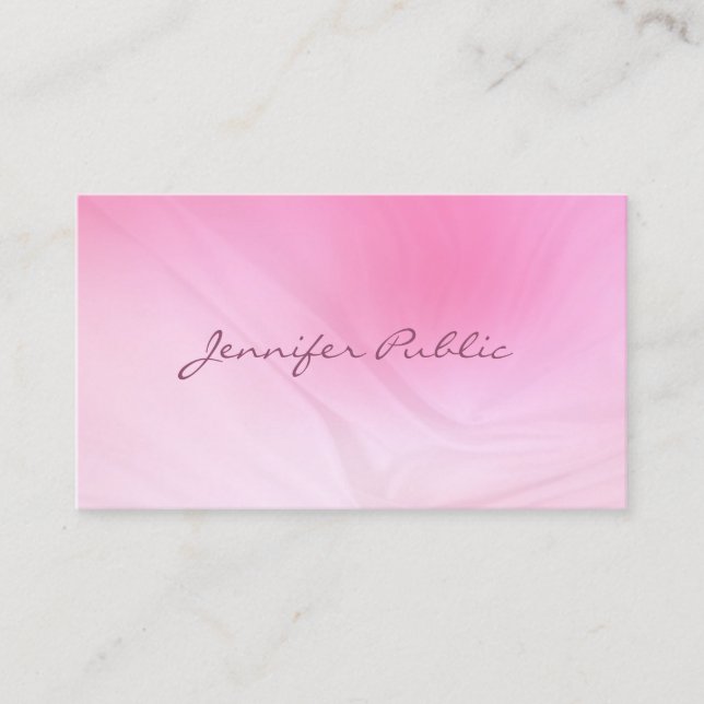 Stilvolle rosa Vorlage Handgeschriebenes Skript Mo Visitenkarte (Vorderseite)