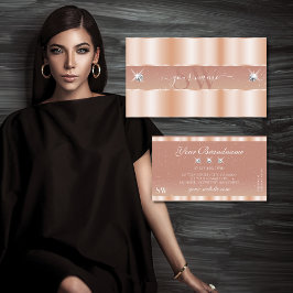 Stilvolle Rose Coral Sparkle Jewels Monogram Elega Visitenkarte