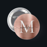 Stilvolle Rose Gold Brushed Metal Monogram Script<br><div class="desc">Stilvolle Rose Gold Brushed Metal Monogram Script</div>