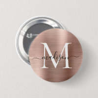 Stilvolle Rose Gold Brushed Metal Monogram Script