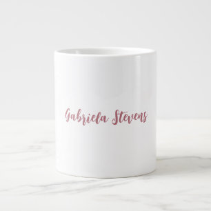 Stilvolle Rose Gold Calligrafy Name White Jumbo-Tasse
