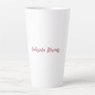 Stilvolle Rose Gold Calligrafy Name White Milchtasse