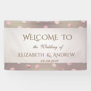 Stilvolle Rose Gold Confetti Wedding Banner