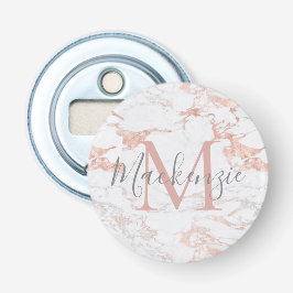 Stilvolle Rose Gold Foil Marmor Monogram Flaschenöffner