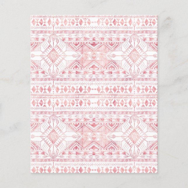 Stilvolle Rose Gold Geometric Tribal Aztec Muster (Vorderseite)
