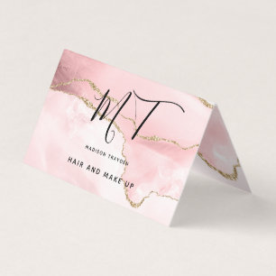 Stilvolle Rose Gold Glitzer Makeup und Friseur Sal Visitenkarten