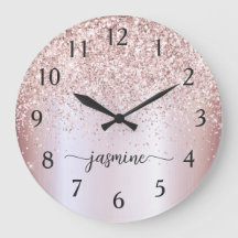 Stilvolle Rose Gold Glitzer Monogram Name Signatur
