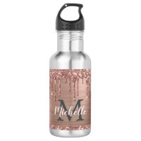 Stilvolle Rose Gold Glitzer Tropfen Mit Monogramm