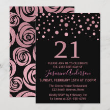 Stilvolle Rose Gold Imitats Foil 21. Geburtstag Pa