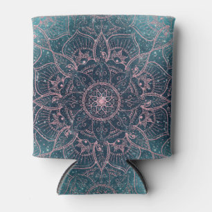 Stilvolle Rose Gold Mandala Blauer Nebel Sternende Dosenkühler