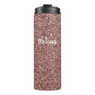 Stilvolle Rose Gold Thermal Tumbler Imitats Glitze Thermosbecher