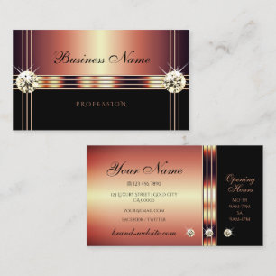 Stilvolle Rose Gold und Schwarz mit Imitaten Rhine Visitenkarte