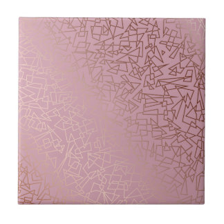 Stilvolle Rose goldenes geometrisches Muster pink Fliese