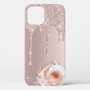 Stilvolle Rose mit Blütenblättern Gold Glitzer T Case-Mate iPhone Hülle