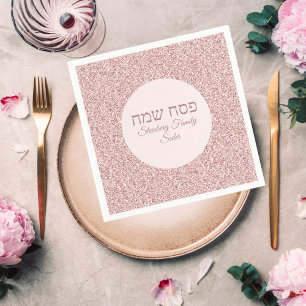 Stilvolle Rose Rosa Glitzer Custom Passover Napkin Serviette