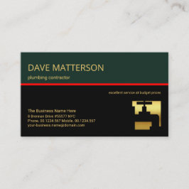 Stilvolle Rot-Linie-Klempnerplatte Visitenkarte