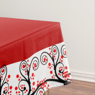 Stilvolle Rote Blüten Tischdecke