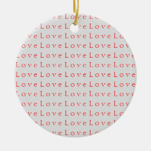 Stilvolle Rote Liebe Hochzeit Keramik Ornament