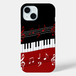 Stilvolle Rote Schwarz-weiße Klaviertasten und -no Case-Mate iPhone Hülle