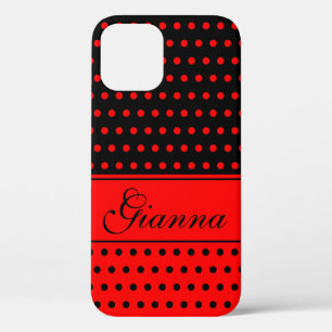Stilvolle rote und schwarze Polka-Punkte, Individu Case-Mate iPhone Hülle