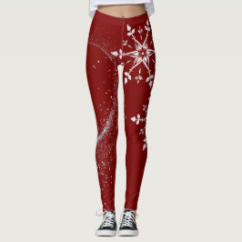 Stilvolle rote Weihnachtsleggings . Leggings
