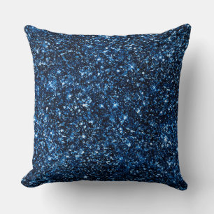 Stilvolle Royal Blue Shimmer Glitzer Glam Pattern Kissen