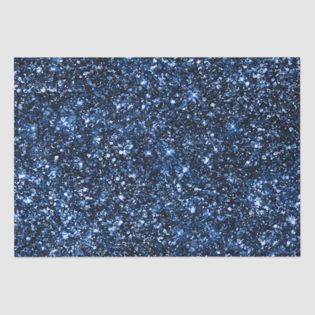 Stilvolle Royal Blue Shimmer Glitzer Glam Pattern Seidenpapier (Vorderseite)
