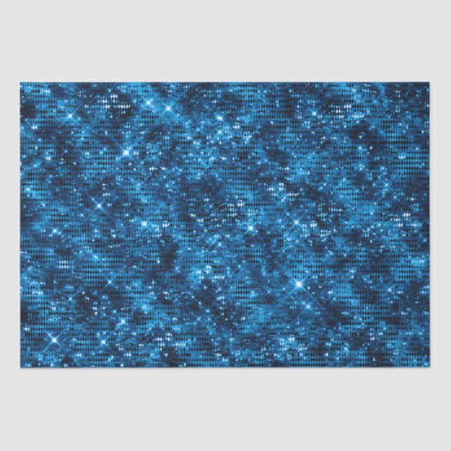 Stilvolle Royal Blue Shimmer Glitzer Glam Pattern Seidenpapier (Vorderseite)