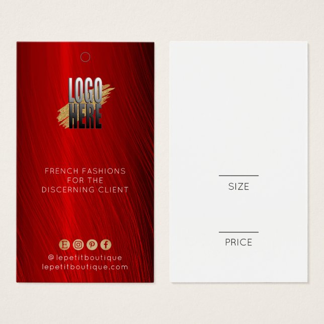 Stilvolle Ruby Red Clothing Preis mit Logo (Vorne & Hinten)