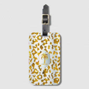 Stilvolle Safari Chic Gold Leopard Print Gepäckanhänger